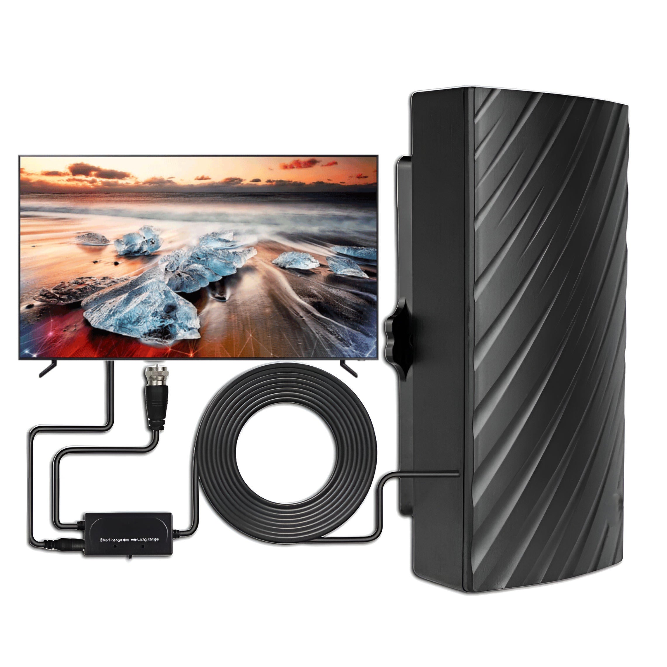 Long Distance 2025 Indoor Outdoor Antenna Box Edition HDTV Amplified 460 Mile Range | Outstanding Quality & Great Value — A Genuine Everyday Essential