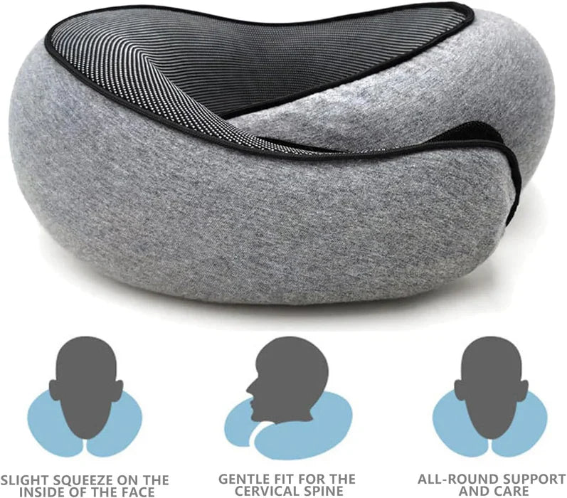 Snail Style Memory Foam Travel Curved Neck Pillow — U-shaped, Portable, Adjustable Support Neck Brace Pillow | Targeted Therapy for Faster Recovery, Less Pain & Better Quality of Life