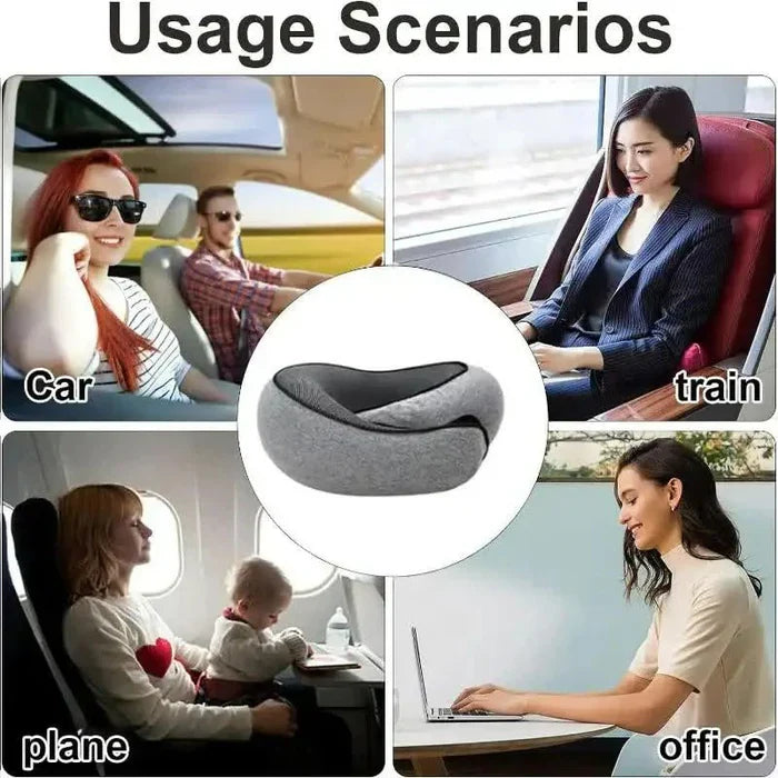 Snail Style Memory Foam Travel Curved Neck Pillow — U-shaped, Portable, Adjustable Support Neck Brace Pillow | Targeted Therapy for Faster Recovery, Less Pain & Better Quality of Life