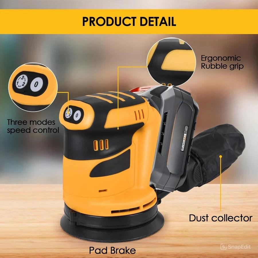 Brushless Orbital Electric Sander | Precision Engineering for DIY Enthusiasts & Trade Professionals Alike