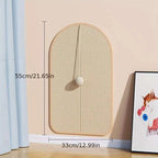 3-in-1 Wall Mounted Sisal Cat Scratch Pad | Space-Saving Scratching Post & Toy Holder for Cats