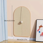 3-in-1 Wall Mounted Sisal Cat Scratch Pad | Space-Saving Scratching Post & Toy Holder for Cats