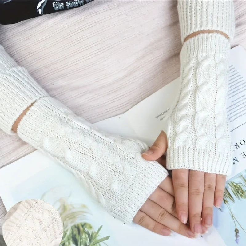 Women's Knit Fingerless Winter Gloves | Stylish Knitted Hand Warmers for Women